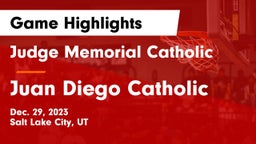 Judge Memorial Catholic  vs Juan Diego Catholic  Game Highlights - Dec. 29, 2023