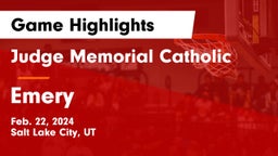 Judge Memorial Catholic  vs Emery  Game Highlights - Feb. 22, 2024