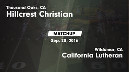 Matchup: Hillcrest Christian vs. California Lutheran  2015