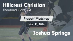 Matchup: Hillcrest Christian vs. Joshua Springs 2016