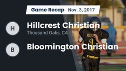 Recap: Hillcrest Christian   vs. Bloomington Christian 2017