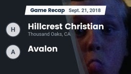 Recap: Hillcrest Christian   vs. Avalon 2018