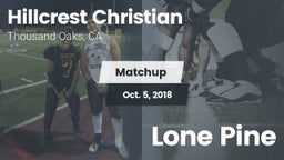 Matchup: Hillcrest Christian vs. Lone Pine 2018