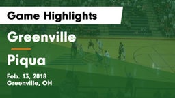 Greenville  vs Piqua  Game Highlights - Feb. 13, 2018