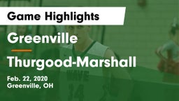 Greenville  vs Thurgood-Marshall  Game Highlights - Feb. 22, 2020
