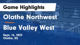Olathe Northwest  vs Blue Valley West  Game Highlights - Sept. 16, 2023
