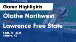 Olathe Northwest  vs Lawrence Free State  Game Highlights - Sept. 26, 2023