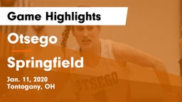 Otsego  vs Springfield  Game Highlights - Jan. 11, 2020