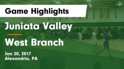 Juniata Valley  vs West Branch  Game Highlights - Jan 20, 2017