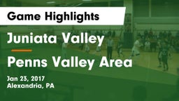 Juniata Valley  vs Penns Valley Area  Game Highlights - Jan 23, 2017