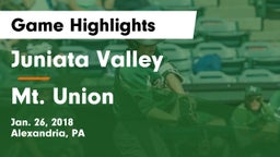 Juniata Valley  vs Mt. Union  Game Highlights - Jan. 26, 2018