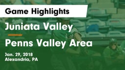 Juniata Valley  vs Penns Valley Area  Game Highlights - Jan. 29, 2018