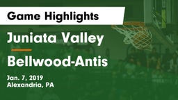 Juniata Valley  vs Bellwood-Antis  Game Highlights - Jan. 7, 2019