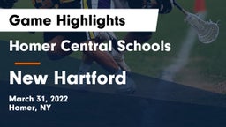 Homer Central Schools vs New Hartford  Game Highlights - March 31, 2022