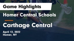 Homer Central Schools vs Carthage Central  Game Highlights - April 12, 2022