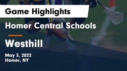 Homer Central Schools vs Westhill  Game Highlights - May 3, 2022