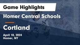 Homer Central Schools vs Cortland  Game Highlights - April 18, 2024
