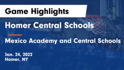 Homer Central Schools vs Mexico Academy and Central Schools Game Highlights - Jan. 24, 2022