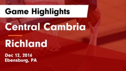 Central Cambria  vs Richland  Game Highlights - Dec 12, 2016