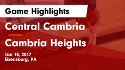 Central Cambria  vs Cambria Heights  Game Highlights - Jan 18, 2017