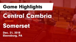 Central Cambria  vs Somerset  Game Highlights - Dec. 21, 2018
