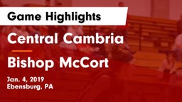 Central Cambria  vs Bishop McCort  Game Highlights - Jan. 4, 2019