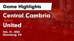 Central Cambria  vs United Game Highlights - Feb. 21, 2020