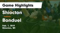 Shiocton  vs Bonduel  Game Highlights - Feb. 1, 2019