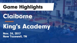 Claiborne  vs King's Academy Game Highlights - Nov. 24, 2017
