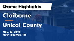 Claiborne  vs Unicoi County  Game Highlights - Nov. 23, 2018