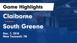 Claiborne  vs South Greene  Game Highlights - Dec. 7, 2018