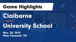 Claiborne  vs University School Game Highlights - Nov. 30, 2019
