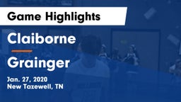 Claiborne  vs Grainger  Game Highlights - Jan. 27, 2020