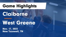 Claiborne  vs West Greene  Game Highlights - Nov. 17, 2023
