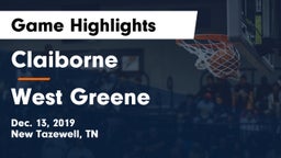 Claiborne  vs West Greene  Game Highlights - Dec. 13, 2019