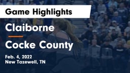 Claiborne  vs Cocke County  Game Highlights - Feb. 4, 2022