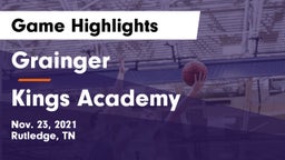 Grainger  vs Kings Academy Game Highlights - Nov. 23, 2021