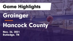 Grainger  vs Hancock County  Game Highlights - Nov. 26, 2021