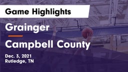 Grainger  vs Campbell County  Game Highlights - Dec. 3, 2021