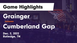 Grainger  vs Cumberland Gap  Game Highlights - Dec. 2, 2022