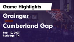 Grainger  vs Cumberland Gap  Game Highlights - Feb. 10, 2023