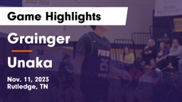 Grainger  vs Unaka  Game Highlights - Nov. 11, 2023