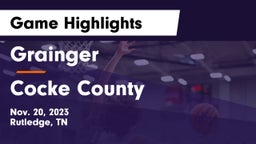 Grainger  vs Cocke County  Game Highlights - Nov. 20, 2023