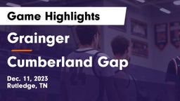 Grainger  vs Cumberland Gap  Game Highlights - Dec. 11, 2023