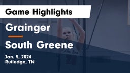 Grainger  vs South Greene  Game Highlights - Jan. 5, 2024