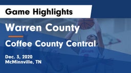 Warren County  vs Coffee County Central  Game Highlights - Dec. 3, 2020