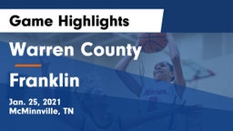 Warren County  vs Franklin  Game Highlights - Jan. 25, 2021