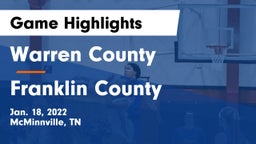 Warren County  vs Franklin County Game Highlights - Jan. 18, 2022