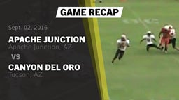 Recap: Apache Junction  vs. Canyon del Oro  2016