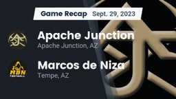 Recap: Apache Junction  vs. Marcos de Niza  2023